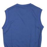 ADIDAS Womens Blue Sleeveless V-Neck M Logo Sweatshirt Vest Casual