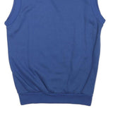 ADIDAS Womens Blue Sleeveless V-Neck M Logo Sweatshirt Vest Casual
