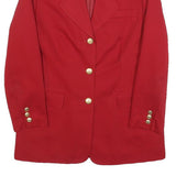 Womens Red Classic Jacket UK 10 Polyester Blend Button Plain Elegant Buttoned