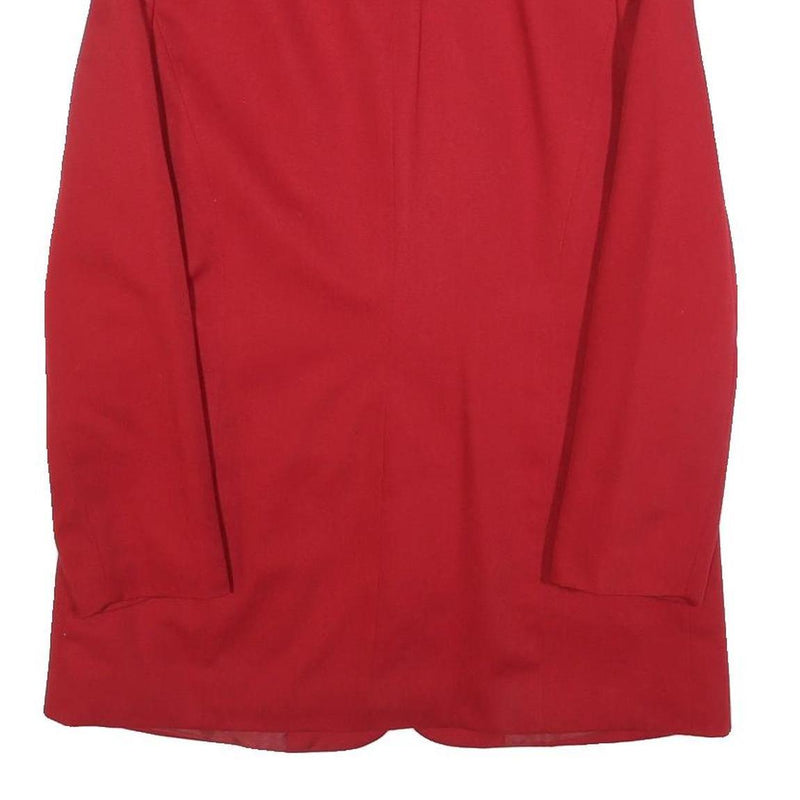 Womens Red Classic Jacket UK 10 Polyester Blend Button Plain Elegant Buttoned