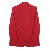 Womens Red Classic Jacket UK 10 Polyester Blend Button Plain Elegant Buttoned