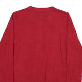 EMILY DANIELS Womens Red Patterned Cardigan Round Neck Basic Knit S Elegant