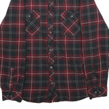 VOYAGER Mens Red & Black Checked Shirt Jacket XL Cotton Blend Button Closure