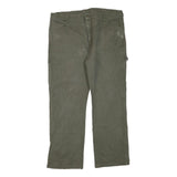 DICKIES Mens Regular Fit Straight Leg Denim Olive Cotton Blend W40 L32 Workwear