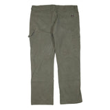DICKIES Mens Regular Fit Straight Leg Denim Olive Cotton Blend W40 L32 Workwear