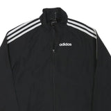 ADIDAS Mens Black Track Jacket XS Polyester Blend Zip Plain 3-Stripes Sportswear