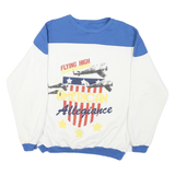Mens Blue & White Flying High American Allegiance Crew Neck M Sweatshirt Cotton