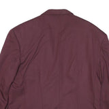 Womens Purple Plain Button Polyester Blend Jacket M Paisley Lining