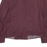 Womens Purple Plain Button Polyester Blend Jacket M Paisley Lining