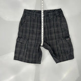 Wrangler Checked Cargo Shorts - 32W 11L Grey Cotton