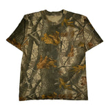 Mossy Oak Camo T-Shirt - Medium Khaki Cotton