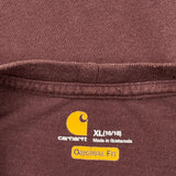 Age 16-18 Carhartt T-Shirt - XL Burgundy Cotton