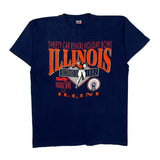 Illinois Fruit Of The Loom Single Stitch T-Shirt - XL Navy Cotton