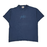 Just Do It Nike Cropped T-Shirt - Large Blue Cotton