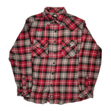 Dickies Checked Flannel Shirt - Large Red Cotton Blend