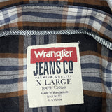 Wrangler Checked Flannel Shirt - XL White Cotton