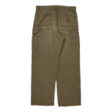 Carhartt Double Knee Dungarees - 30W 30L Khaki Cotton