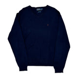 Polo By Ralph Lauren V-Neck Sweater - XL Navy Cotton