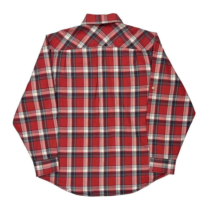 Timberland Checked Flannel Shirt - Large Red Cotton