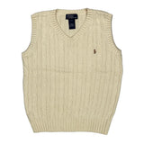 Age 7 Polo By Ralph Lauren Sweater Vest - Small Cream Cotton