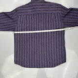 D&H Striped Shirt - Large Purple Cotton