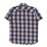 Levis Checked Short Sleeve Shirt - Medium Blue Cotton