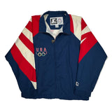 USA Olympics Starter Graphic Windbreaker - XL Blue Nylon