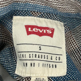 Levis Checked Flannel Shirt - Small Gray Cotton