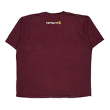 Carhartt T-Shirt - 2XL Burgundy Cotton