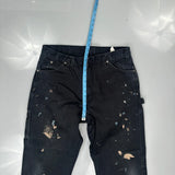 Dickies Cargo Carpenter Trousers - 36W 30L Black Cotton