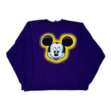 Mickey Unlimited Sweatshirt - Large Purple Cotton