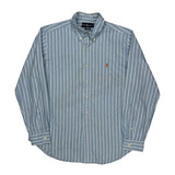 Ralph Lauren Striped Shirt - Large Blue Cotton