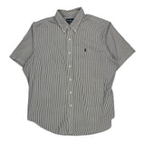 Ralph Lauren Striped Short Sleeve Shirt - XL Black & White Cotton