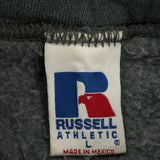 Russell Athletic Hoodie - Large Grey Cotton Blend