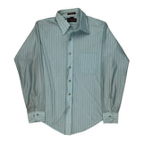 Van Heusen Striped Shirt - Large Blue Nylon