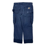 Carhartt Ripstop Cargo Trousers - 36W 30L Blue Cotton Blend