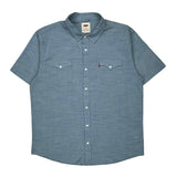 Levis Short Sleeve Shirt - 2XL Blue Cotton