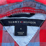 Age 6 Tommy Hilfiger Checked Shirt - Medium Blue Cotton