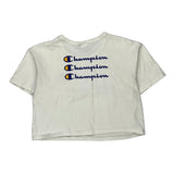Champion Cropped T-Shirt - Small White Cotton
