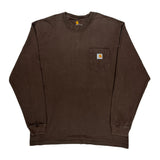 Carhartt Long Sleeve T-Shirt - Large Brown Cotton
