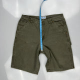 Utility Hip Hop Cargo Shorts - 36W 9L Green Cotton