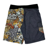 Koi Fish Design Billabong Graphic Sport Shorts - 33W 11L Multicoloured Polyester