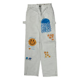 Jesus Loves You Dickies Carpenter Pants - 28W 32L White Cotton