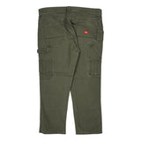 Dickies Double Knee Carpenter Trousers - 34W 24L Green Cotton