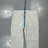 Dickies Carpenter Pants - 36W 34L White Polyester Blend