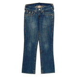True Religion Boot Cut Jeans - 32W UK 10 Blue Cotton