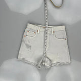 Levis Denim Shorts - 26W UK 6 White Cotton