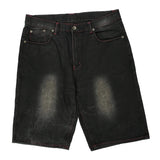 Embroidered Unbranded Baggy Denim Shorts - 37W 12L Black Denim