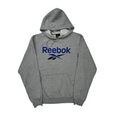 Reebok Hoodie - Large Grey Cotton Blend