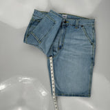 Lee Double Knee Carpenter Shorts - 32W 11L Light Wash Cotton